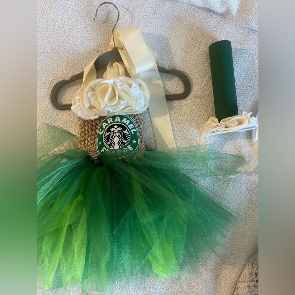 Starbucks Caramel Frappe Halloween Costume tutu set baby girl. Size 9-12 months